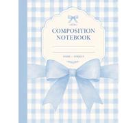 Coquette Composition Notebook: Blue Wide Ruled Journal with Bow for Girls, Women| 7.5 x 9.25" | 110 Pages.