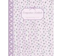 Coquette Composition Notebook College Ruled Journal 100 Pages 7.5 x 9.25" Purple Floral Rosebud Hearts Bow Pretty Vintage Aesthetic Daily Diary for Girls, Teens, Women, School