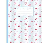 Coquette Composition Notebook: Cute Girly Red Cherries & Pink Bows Wide Ruled Journal | Preppy Aesthetic School Supplies for Girls, Teens and Women | 7.5 x 9.25", 110 Pages.