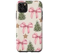 Coquette di pan di zenzero stella albero di Natale fiocco rosa preppy Custodia per iPhone 11 Pro Max