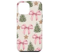 Coquette di pan di zenzero stella albero di Natale fiocco rosa preppy Custodia per iPhone 12 Pro Max