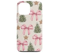 Coquette di pan di zenzero stella albero di Natale fiocco rosa preppy Custodia per iPhone 13 Pro Max