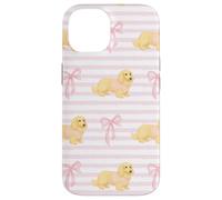 Coquette Doxie crema in maglione rosa e fiocchi Custodia per iPhone 14