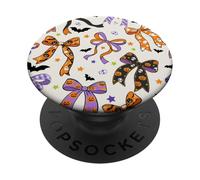 Coquette Halloween Bow Spooky Season Halloween Zucca Bow PopSockets PopGrip Adesivo