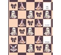 Coquette Halloween: Ghosted in Gingham: 120 Pages | 7.5 x 9.25 Inches | Wide Ruled | Spooky Chic Stationery