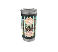 Coquette Halloween Preppy Stripe Spooky Ragazze Donne Zucche Bicchiere termico in acciaio inox doppia parete