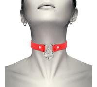 Coquette hand crafted choker keys heart - red