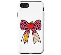 Coquette - Matita con fiocco, motivo leopardo rosa, per studenti Custodia per iPhone SE (2020) / 7/8