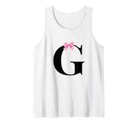 Coquette Monogram Letter G with Pink Bow Initial Name Canotta
