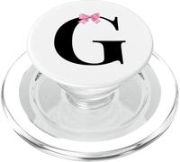 Coquette Monogram Letter G With Pink Bow Initial Name PopSockets PopGrip per MagSafe