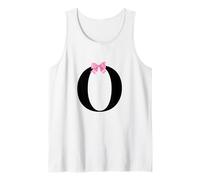 Coquette Monogram Letter O with Pink Bow Initial Name Canotta