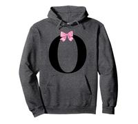 Coquette Monogram Letter O with Pink Bow Initial Name Felpa con Cappuccio