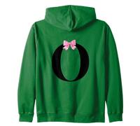 Coquette Monogram Letter O with Pink Bow Initial Name Felpa con Cappuccio