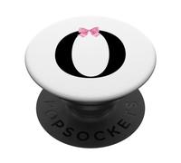 Coquette Monogram Letter O With Pink Bow Initial Name PopSockets PopGrip Adesivo