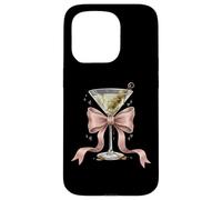 Coquette Pink Bow E Cocktail Olive Martini Bere Girly Custodia per iPhone 15 Pro