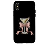 Coquette Pink Bow E Cocktail Olive Martini Bere Girly Custodia per iPhone X/XS
