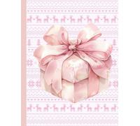 Coquette Pink Bow Gift Box Journal Notebook - Festive Aesthetic Christmas Notebook with 120 Ruled Pages | Large 8.5” x 11” Matte Cover