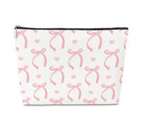 Coquette Pink Bow Preppy Makeup Bag Regalo per le Donne Sua Figlia Bestie, Preppy Stuff, Trendy Cute Travel Cosmetic Pouch Regalo per Compleanno Laurea, Estetica Pelle PU Cosmetici Borsa, Colorato
