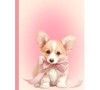 Coquette Pink Corgi Puppy Journal Notebook - Cute Aesthetic Writing Notebook with 120 Ruled Pages | Large 8.5” x 11” Matte Cover