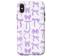 Coquette Purple Bows Pattern Custodia per iPhone X/XS