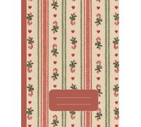 Coquette Red & Green Candy Cane Christmas Festive Aesthetic Journal Notebook - Classic Holiday Writing Notebook with 120 Ruled Pages | Large 8.5” x 11” Matte Cover