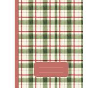 Coquette Red & Green Checkered Christmas Festive Aesthetic Journal Notebook - Classic Holiday Writing Notebook with 120 Ruled Pages | Large 8.5” x 11” Matte Cover