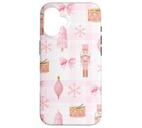 Coquette - Schiaccianoci con albero di Natale e neve, motivo scozzese Custodia per iPhone 16