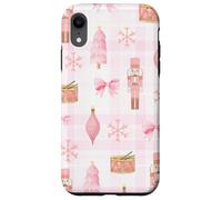 Coquette - Schiaccianoci con albero di Natale e neve, motivo scozzese Custodia per iPhone XR