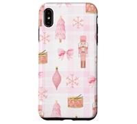 Coquette - Schiaccianoci con albero di Natale e neve, motivo scozzese Custodia per iPhone XS Max