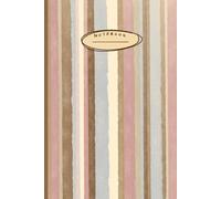 Coquette Stripe Lined Notebook: Aesthetic Pastel Pink and Brown Ruled Journal for Women, School, College 6"x9" Cream Pages