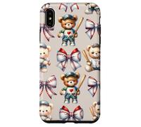 Coquette Teddy Bears Baseball Bows Sport Cute Women Girls Custodia per iPhone XS Max