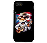Coqui che suona la chitarra con bandiera portoricana Custodia per iPhone SE (2020) / 7/8