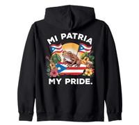 Coquí e bandiera del patrimonio portoricano Mi Patria My Pride Felpa con Cappuccio