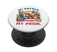 Coquí e bandiera del patrimonio portoricano Mi Patria My Pride PopSockets PopGrip Adesivo
