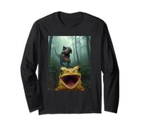 Coqui Frog Selfie with T-Rex Dinosaur Maglia a Manica
