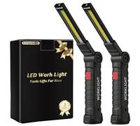 Coquimbo Festa del Papa Idee Regalo Torcia LED Lampada da Lavoro USB Ricaricabile COB Lampade di Ispezione Pieghevole con Base Magnetica e Gancio per Auto/Campeggio/Home e di Emergenza Uso (2 Pezzi)