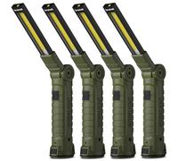 Coquimbo Regali per Lui, Lampada da Lavoro USB Ricaricabile COB Lampade di Ispezione Pieghevole Torcia con Base Magnetica e Gancio per Auto Riparazione Campeggio BBQ Home e di Emergenza Uso (4 Pezzi)