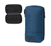 COR Surf Borsa da Viaggio Compatta da Toilette da Appendere, Kit Dopp Premium per Uomo e Donna da Viaggio | Impermeabile con 4 scomparti separati e cerniere impermeabili (Blu scuro)
