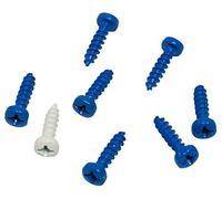 Cora 000116009 Kit 8 Viti Fissaggio Portatarga, 7 Blu e 1 Bianca