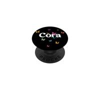 CORA - Bellissimo nome di ragazza con farfalle colorate PopSockets PopGrip Adesivo