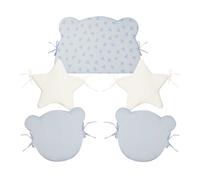 Cora - Linea Bibo: Set Paracolpi 5 Pezzi - Cotone Cloudy Azzurro