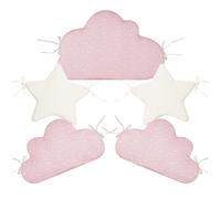 Cora - Linea Bibo: Set Paracolpi 5 Pezzi - Cotone Cloudy Rosa