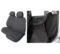 Serie Completa Coprisedili Espresso Deluxe Tg. Grande Post. Intero Tess. Cotone Trapuntato Antracite