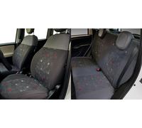 Serie Completa Coprisedili Personalizzati Fiat Panda 12> 4 Posti Post. Diviso Tess. Misto Cotone Quadri Grigio/piombo