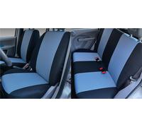 Serie Completa Coprisedili Personalizzati Fiat Panda Ii 03> 5 Posti Post. Intero Tess. Cotone Nero/avio