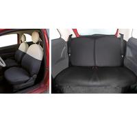 Serie completa coprisedili personalizzati Fiat 500 07> post. diviso tess. misto