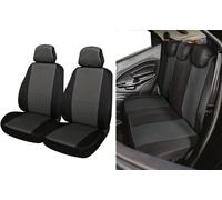 Serie Completa Coprisedili Fast&smart Tg. Media Tess. Misto Cotone Antracite/nero