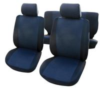 Serie Completa Coprisedili Travel Tess. Misto Cotone Avio/nero
