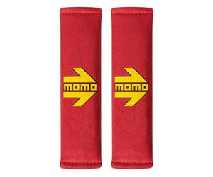 CORA MOMO SET 2 COPERTURE CUSCINETTI PER CINTURE DI SICUREZZA AUTO ROSSO GIALLO