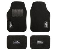 CORA SET 4 TAPPETI IN MOQUETTE UNIVERSALI NERI WRC 7434 LOOK SPORTIVO
